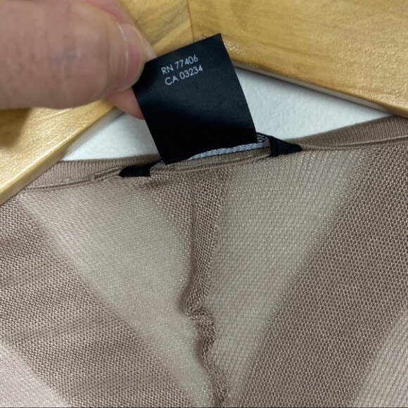 Club Monaco Striped Waterfall Cardigan Beige Tan Size Large Minimalist Basic L - Picture 7 of 8